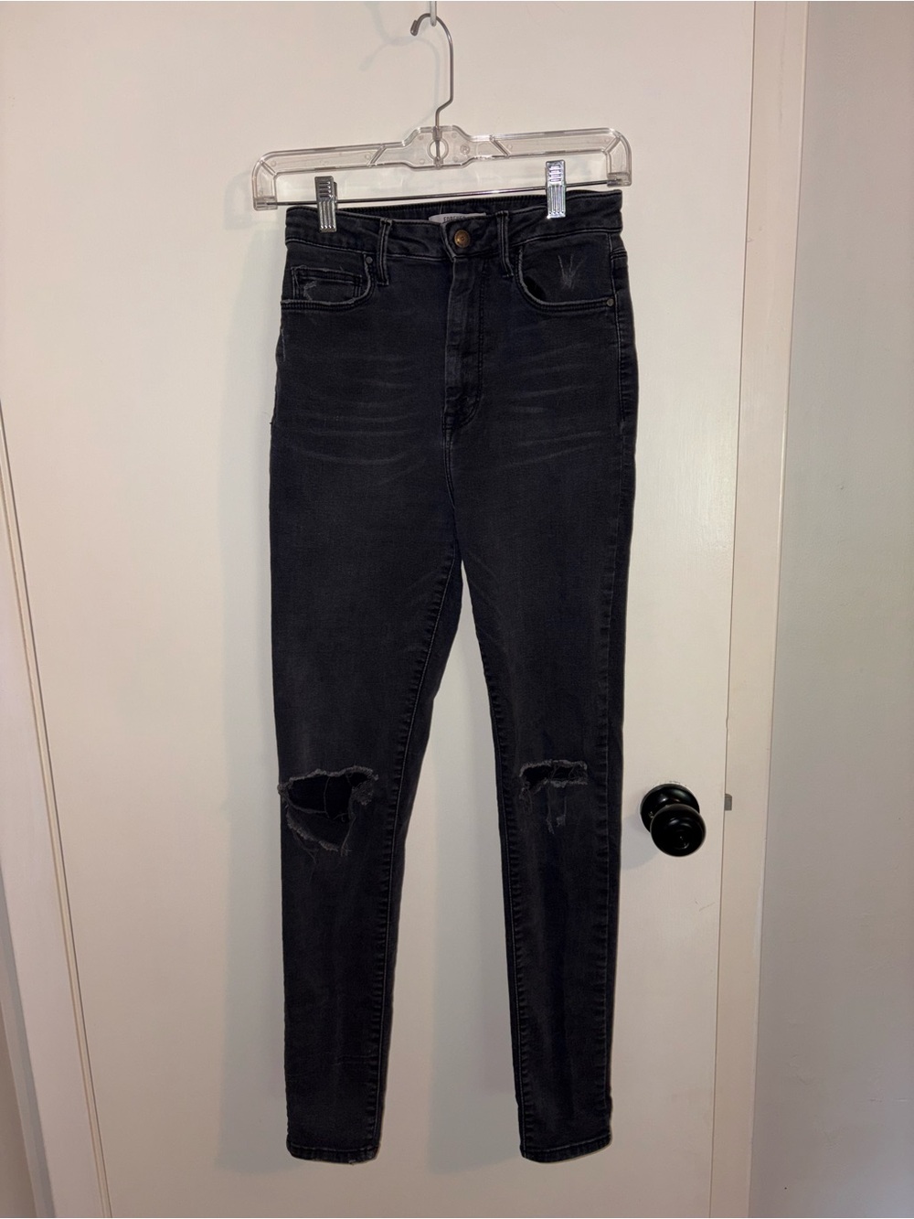 Forever 21 Black Ripped High-Rise Skinny Jeans